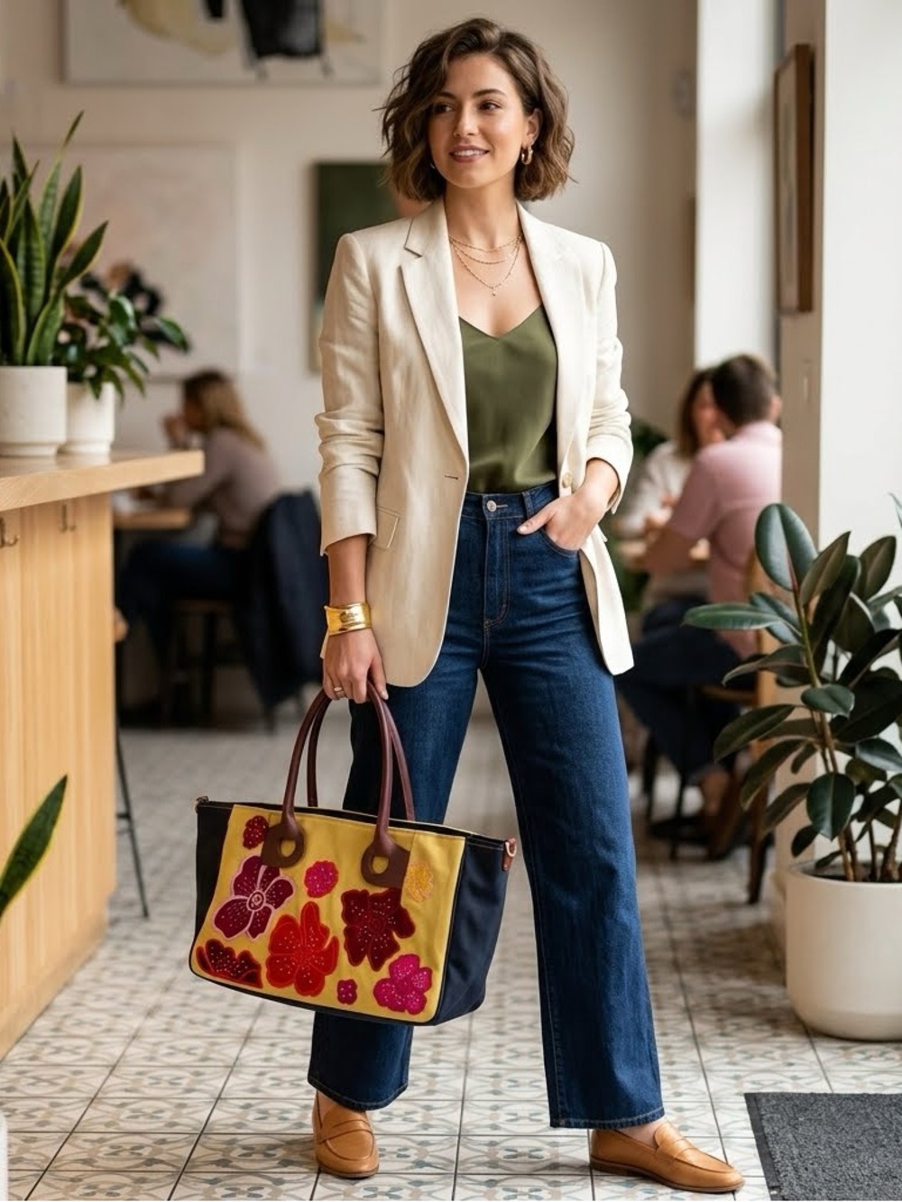 MAD BAGS UNIQUE ONE OF ITS’ KIND Canvas Floral Tote.
